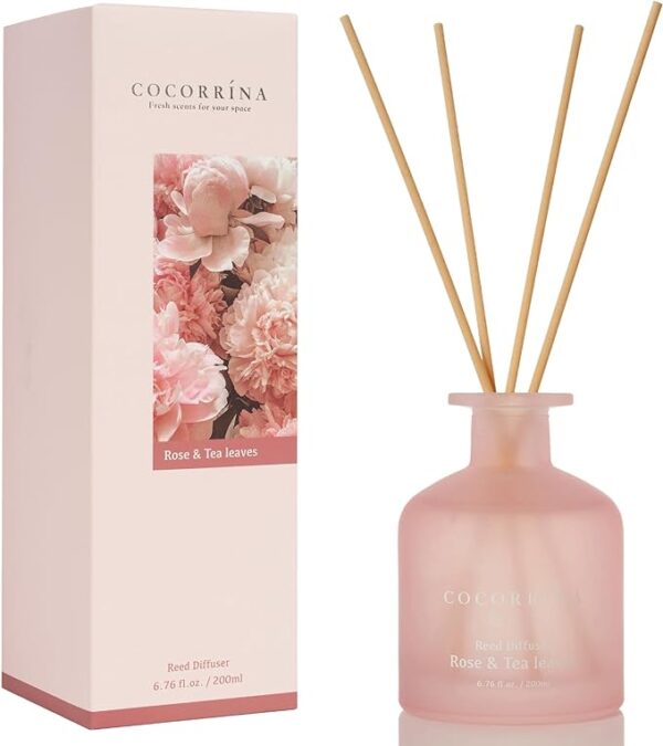 COCORRÍNA ディフューザーバラと紅茶の葉(Rose&Tea Leaves) 200ML ルームフレグランス部屋、バスルーム芳香剤